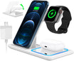 18W Fast Wireless Charger – 3-in-1 Charging Station for iPhone 16/15/14/13/12/11/Pro Max/Plus, Apple Watch Series SE/10/9/8/7/6/5/4/3, and AirPods Pro/3/2 (Includes QC3.0 Adapter)