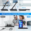 18W Fast Wireless Charger – 3-in-1 Charging Station for iPhone 16/15/14/13/12/11/Pro Max/Plus, Apple Watch Series SE/10/9/8/7/6/5/4/3, and AirPods Pro/3/2 (Includes QC3.0 Adapter)