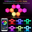 Transform Your Space with Hexagon RGB LED Wall Lights - Smart App Control, DIY Modular Panels for Game Rooms, Living Rooms & Parties - 8 Pack