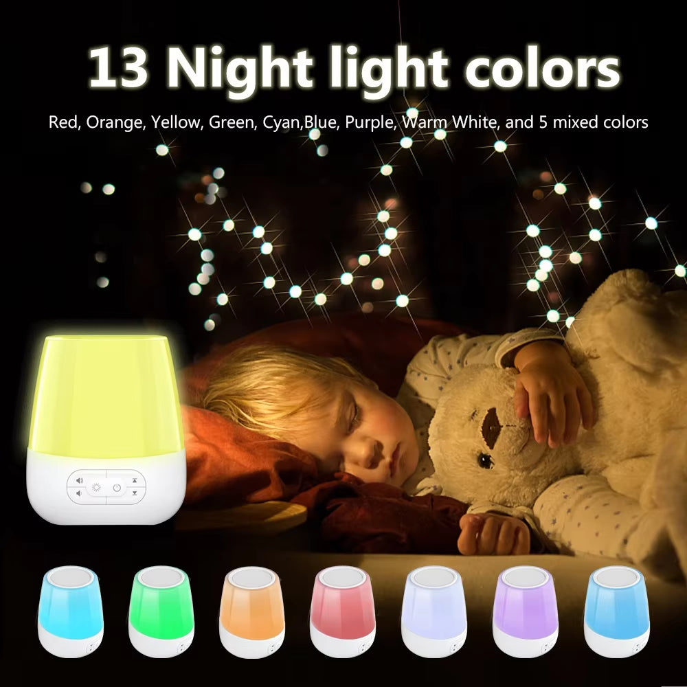 Hifid HFD-W10 Baby Sound Machine Toddler Sleep Trainer White Noise Machine for Baby Sleeping with Night Light