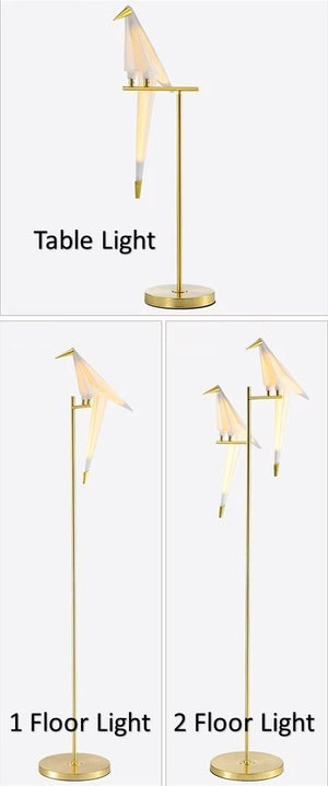 Beautiful Led Bird Origami Floor Lamp - Enhancing Modern Interiors with Elegance