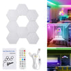 Transform Your Space with Hexagon RGB LED Wall Lights - Smart App Control, DIY Modular Panels for Game Rooms, Living Rooms & Parties - 8 Pack