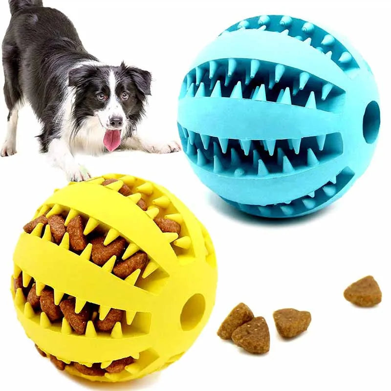 5cm Extra-Tough Natural Rubber Chew Toy for Dogs - Interactive Elastic Ball for Teeth Cleaning & Treat Dispensing