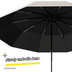 Enhanced Extra-Large Umbrella with Reinforced Design for Wind and Rain Resistance, Dual-Purpose Functionality, and UV Protection with Fully Automatic Ring-Buckle System