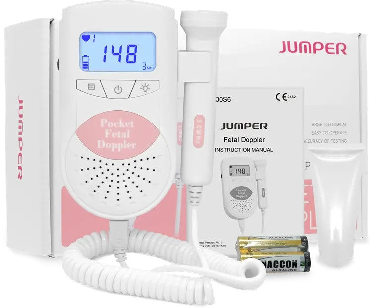 Medical JPD-100S6 LCD Handheld Fetal Doppler: Prenatal Baby Heartbeat Monitor & Ultrasound Machine