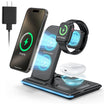 18W Fast Wireless Charger – 3-in-1 Charging Station for iPhone 16/15/14/13/12/11/Pro Max/Plus, Apple Watch Series SE/10/9/8/7/6/5/4/3, and AirPods Pro/3/2 (Includes QC3.0 Adapter)