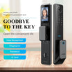 3D Face Recognition Biometric Fingerprint Smart Door Lock With Camera For Front Door - Smart Home