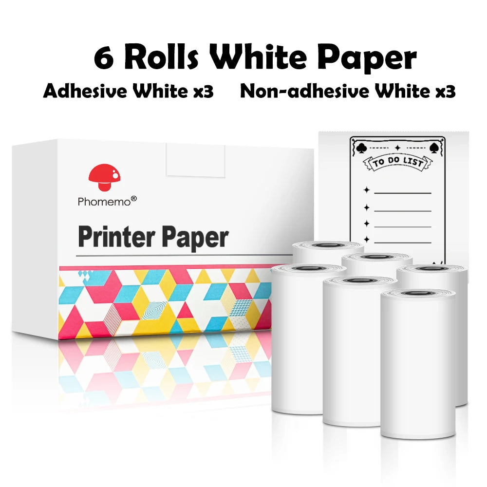 3 Rolls Self-Adhesive Transparent Thermal Paper for T02 - Ideal for DIY Labels, Photos, Texts, and Study Notes