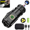 Ultra-Bright Mini LED Flashlight – Rechargeable, Waterproof, Aluminum Pocket Torch with Magnetic Base for Camping, Hiking & Emergency Use