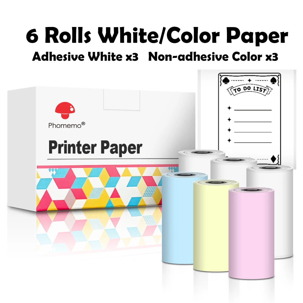 3 Rolls Self-Adhesive Transparent Thermal Paper for T02 - Ideal for DIY Labels, Photos, Texts, and Study Notes