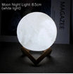 8CM Starry Moon Lamp – Battery-Powered LED Night Light with Wooden Stand – Perfect Bedroom Décor and Kids' Gift