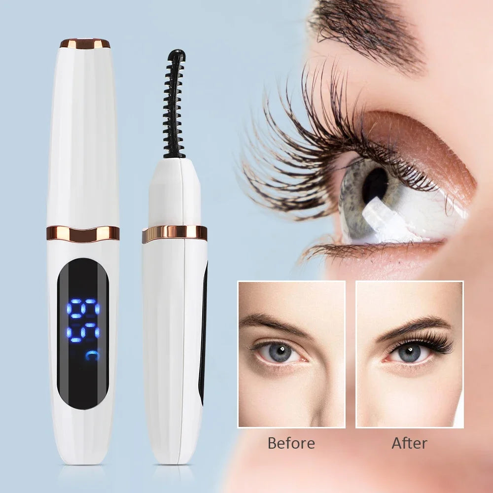 Electric Eyelash Curler Fast Heating Eyelash Curler Long Lasting Natural Eyelash Comb Professional Portable Heated Curling Brush