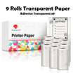 3 Rolls Self-Adhesive Transparent Thermal Paper for T02 - Ideal for DIY Labels, Photos, Texts, and Study Notes