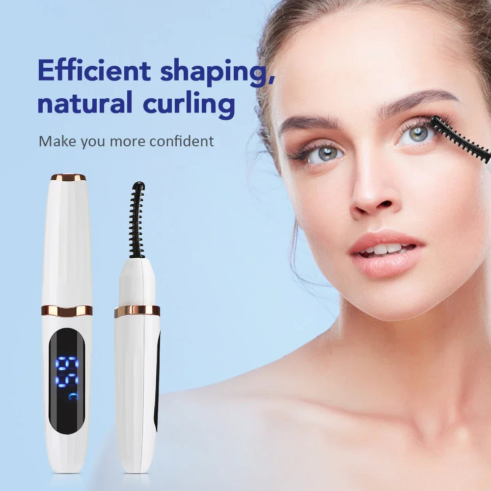 Electric Eyelash Curler Fast Heating Eyelash Curler Long Lasting Natural Eyelash Comb Professional Portable Heated Curling Brush