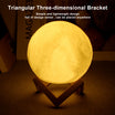 8CM Starry Moon Lamp – Battery-Powered LED Night Light with Wooden Stand – Perfect Bedroom Décor and Kids' Gift