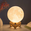 8CM Starry Moon Lamp – Battery-Powered LED Night Light with Wooden Stand – Perfect Bedroom Décor and Kids' Gift