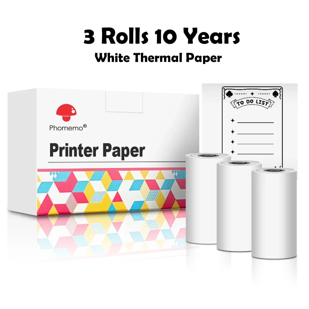 3 Rolls Self-Adhesive Transparent Thermal Paper for T02 - Ideal for DIY Labels, Photos, Texts, and Study Notes