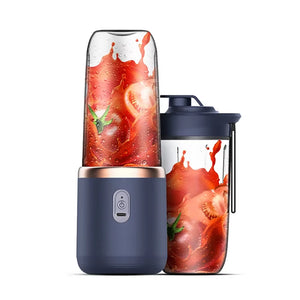 Portable Wireless Electric Juicer Blender - 6 Blades, USB Rechargeable, 400ml