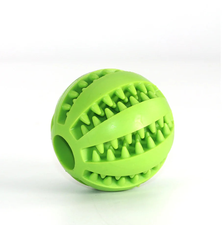 5cm Extra-Tough Natural Rubber Chew Toy for Dogs - Interactive Elastic Ball for Teeth Cleaning & Treat Dispensing