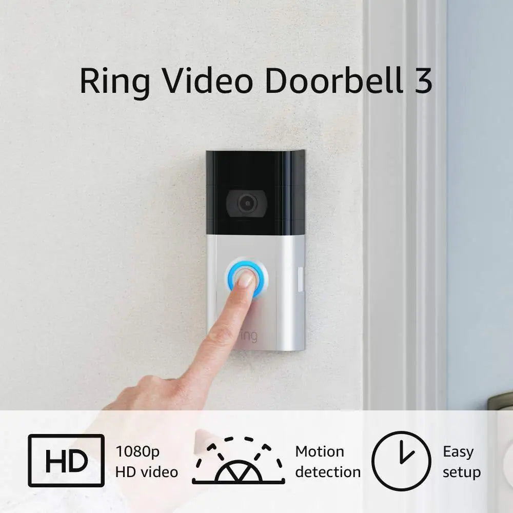 Video Doorbell 3 – Smart Wireless Camera with Dual-Band WiFi, Quick-Release Battery, 2-Way Talk, and Night Vision