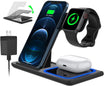 18W Fast Wireless Charger – 3-in-1 Charging Station for iPhone 16/15/14/13/12/11/Pro Max/Plus, Apple Watch Series SE/10/9/8/7/6/5/4/3, and AirPods Pro/3/2 (Includes QC3.0 Adapter)