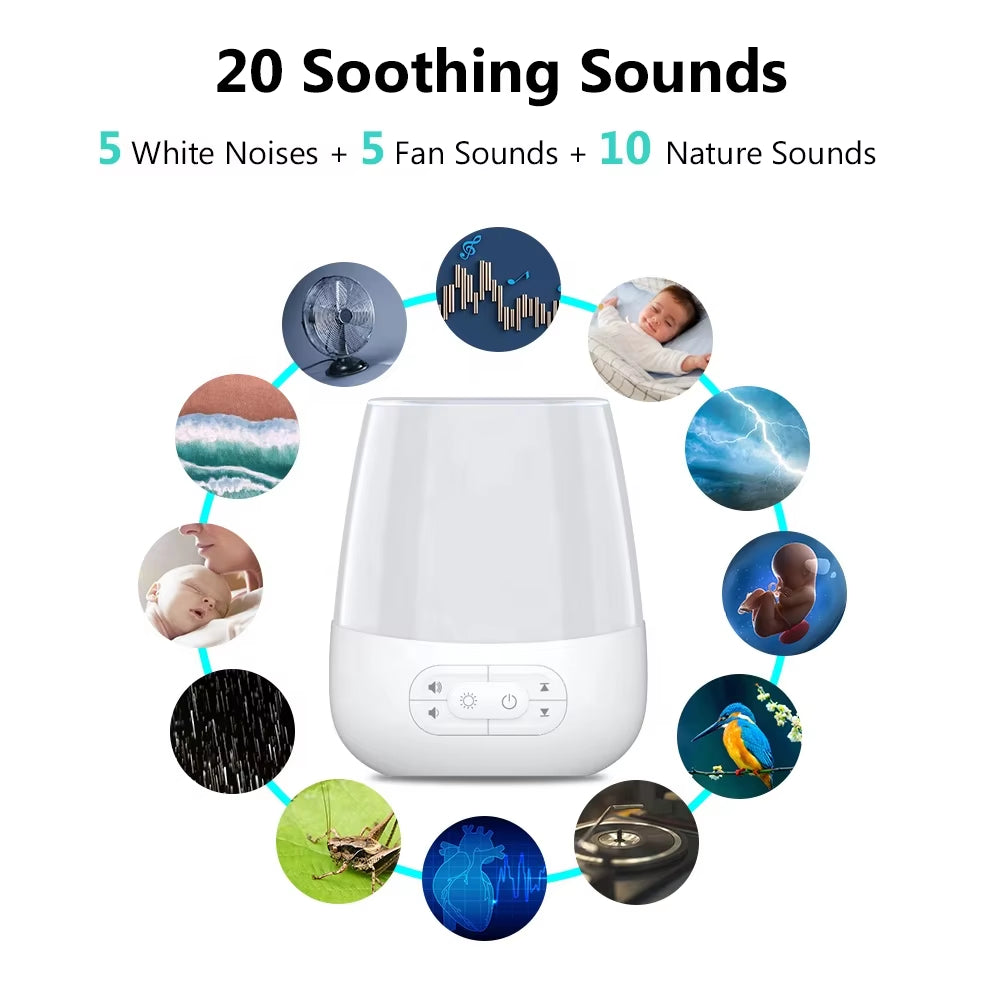 Hifid HFD-W10 Baby Sound Machine Toddler Sleep Trainer White Noise Machine for Baby Sleeping with Night Light