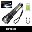 Ultra-Bright XHP50 LED Flashlight – Waterproof USB Rechargeable 7-Mode Tactical Torch with Side Light & Zoom | Perfect for Camping, Fishing, & Outdoor Adventures