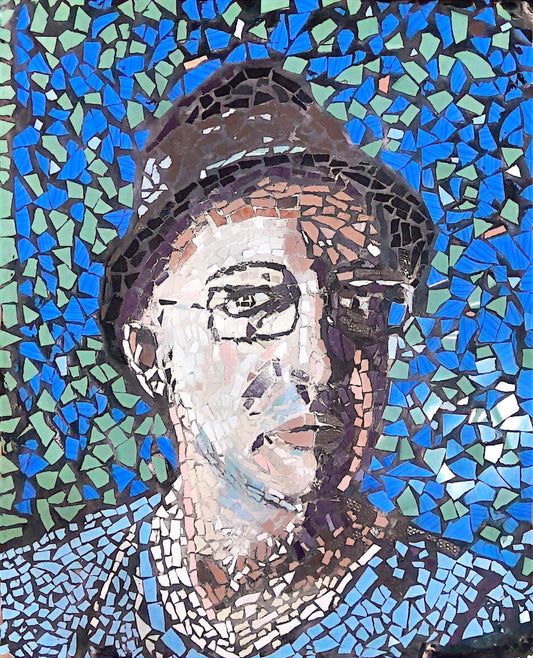 Obra de arte mosaico: Hombre con sombrero